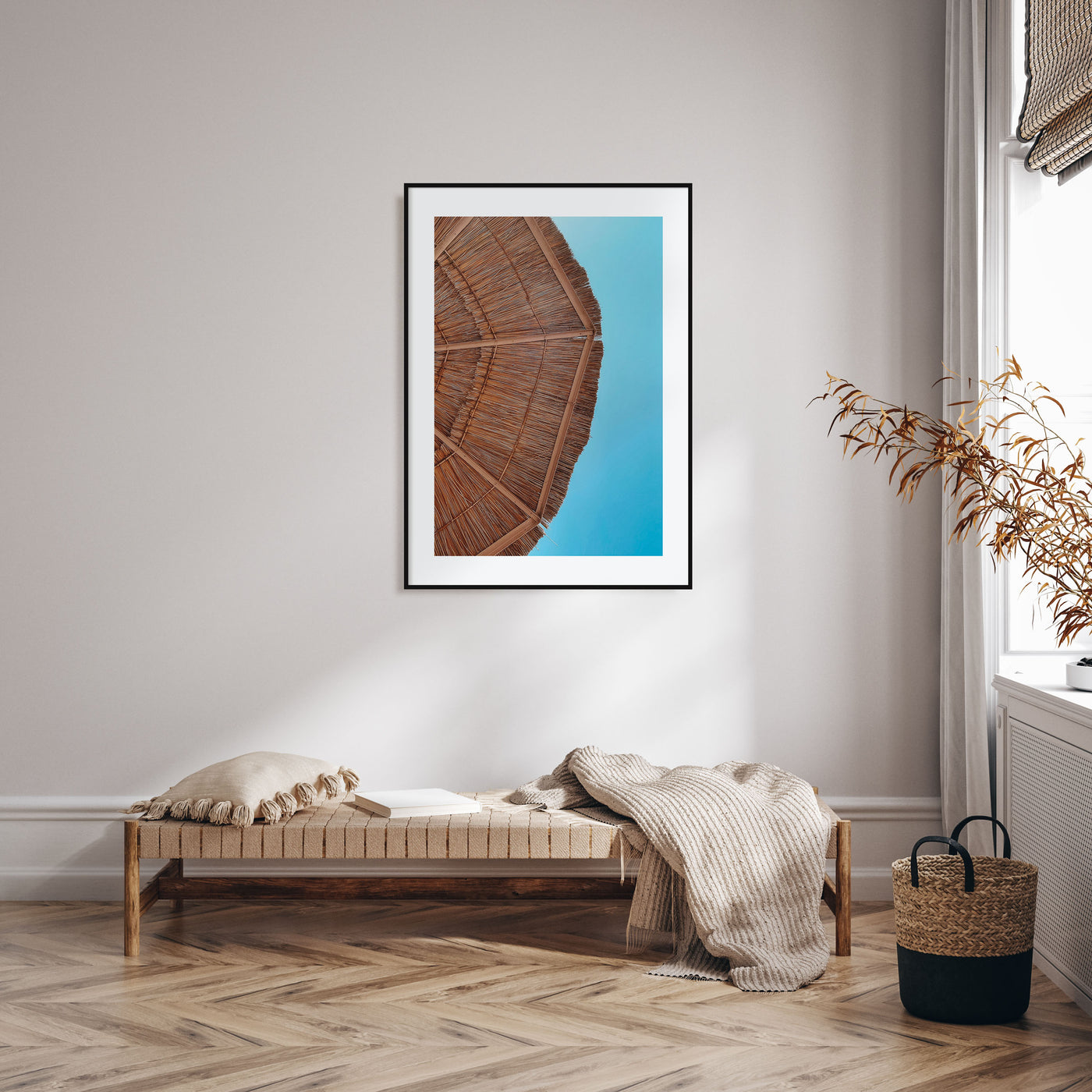 Straw Umbrella Photo Color Poster