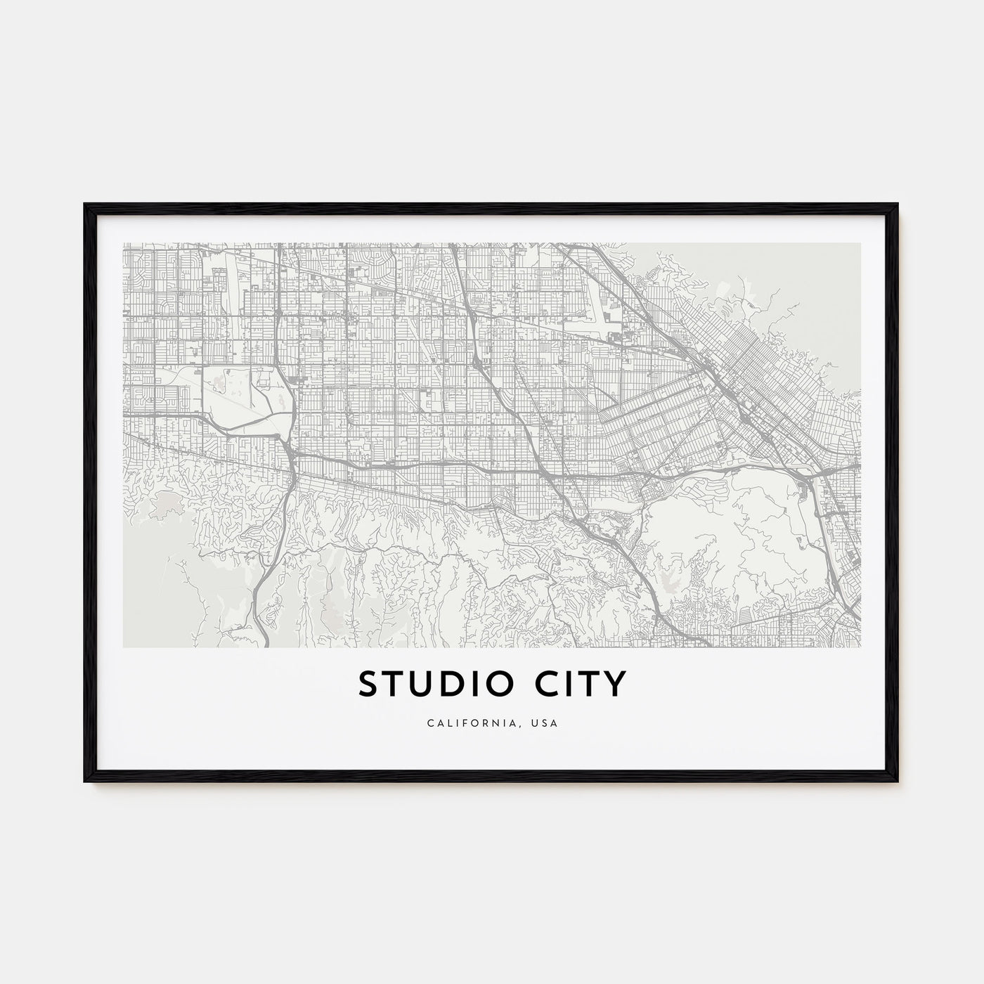 Studio City Map Landscape Poster