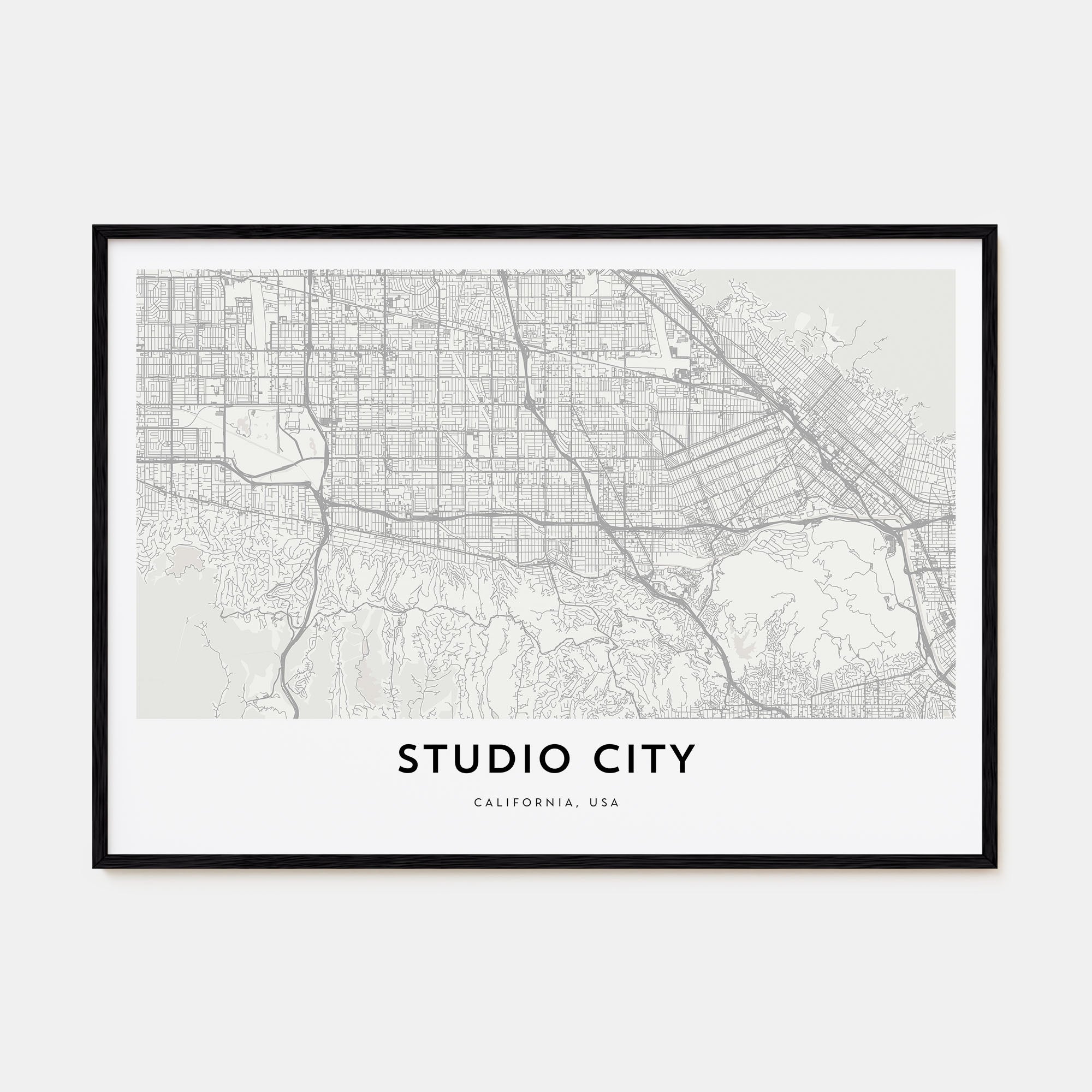 Studio City Map Landscape Poster
