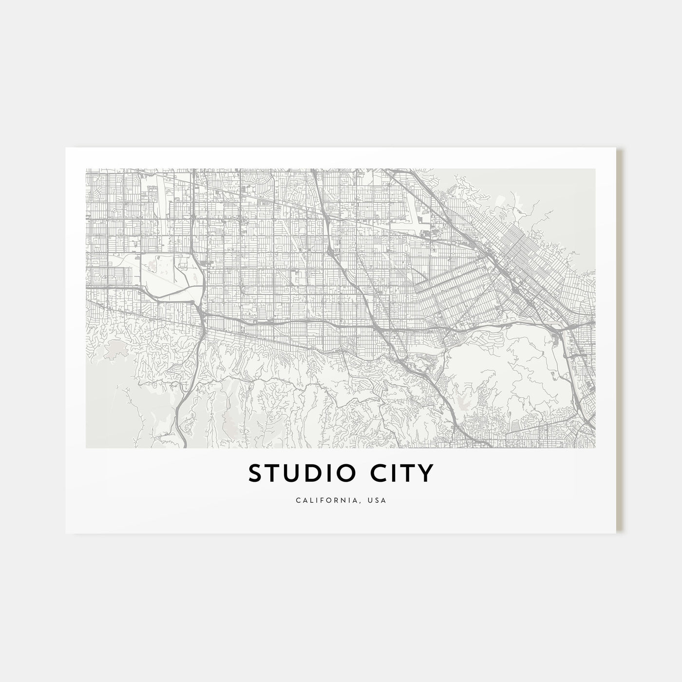 Studio City Map Landscape Poster