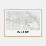 Studio City Map Landscape Poster