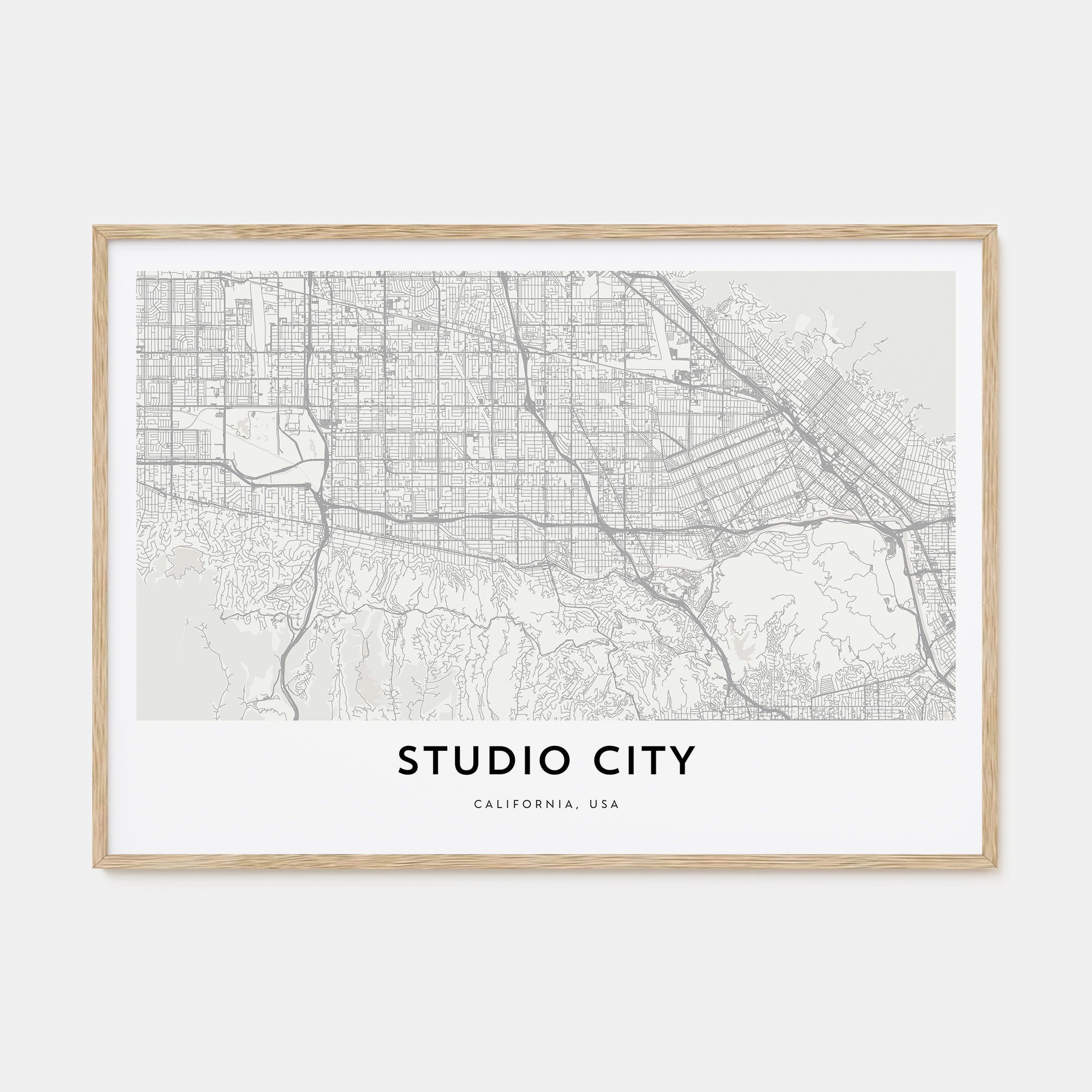 Studio City Map Landscape Poster