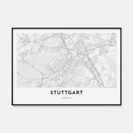 Stuttgart Map Landscape Poster
