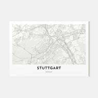Stuttgart Map Landscape Poster