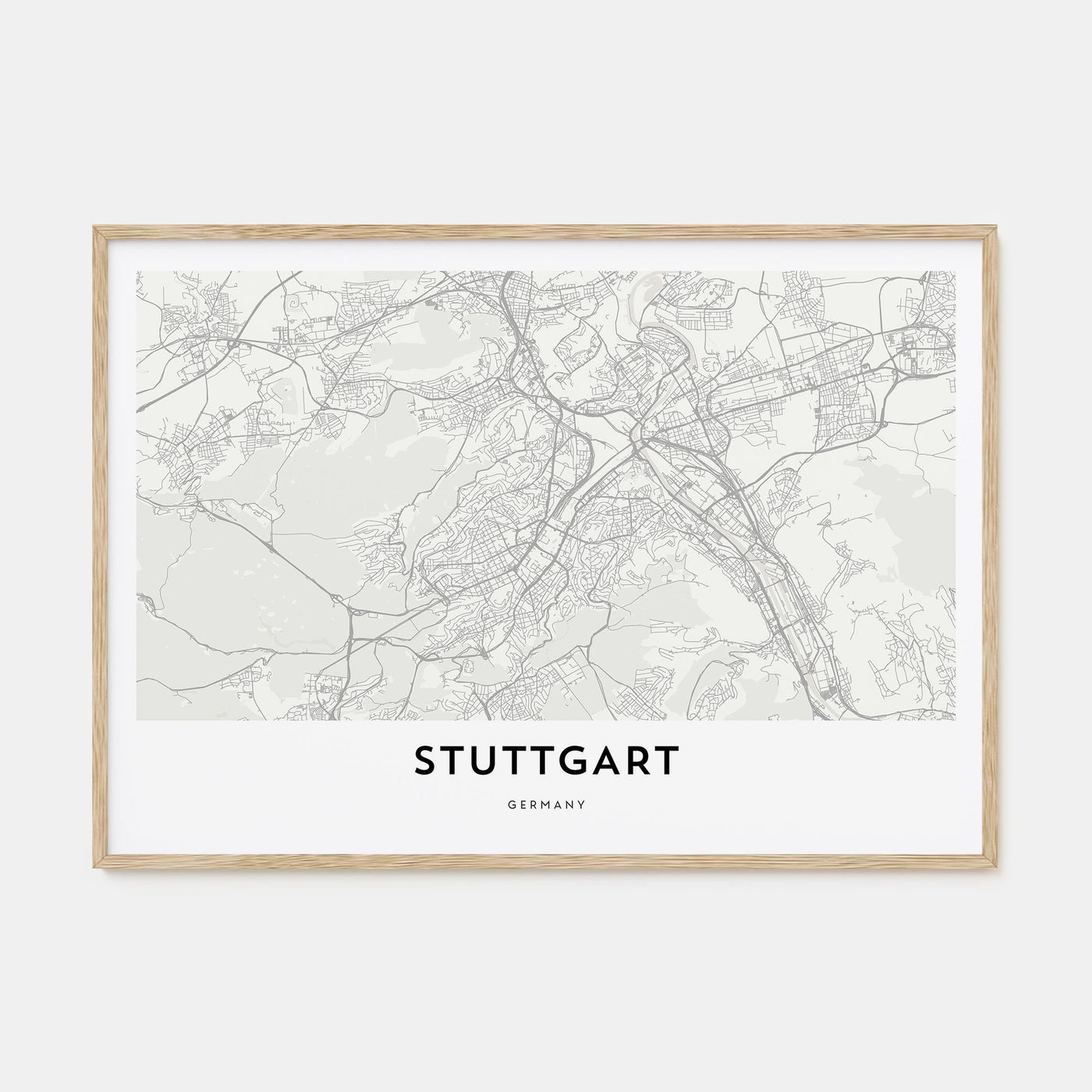 Stuttgart Map Landscape Poster