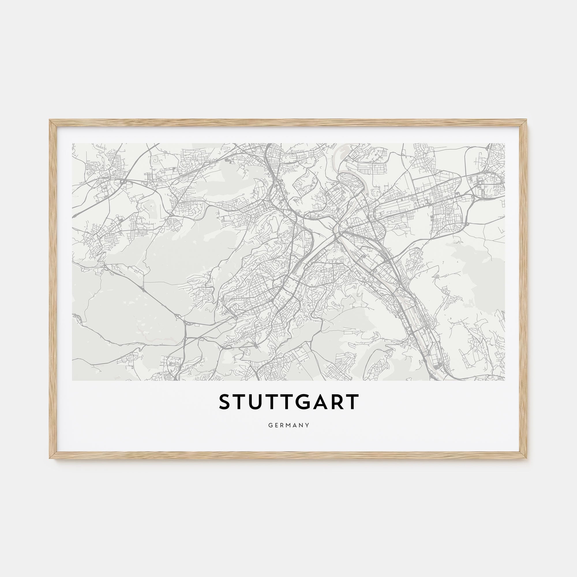 Stuttgart Map Landscape Poster
