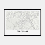 Stuttgart Map Landscape Poster