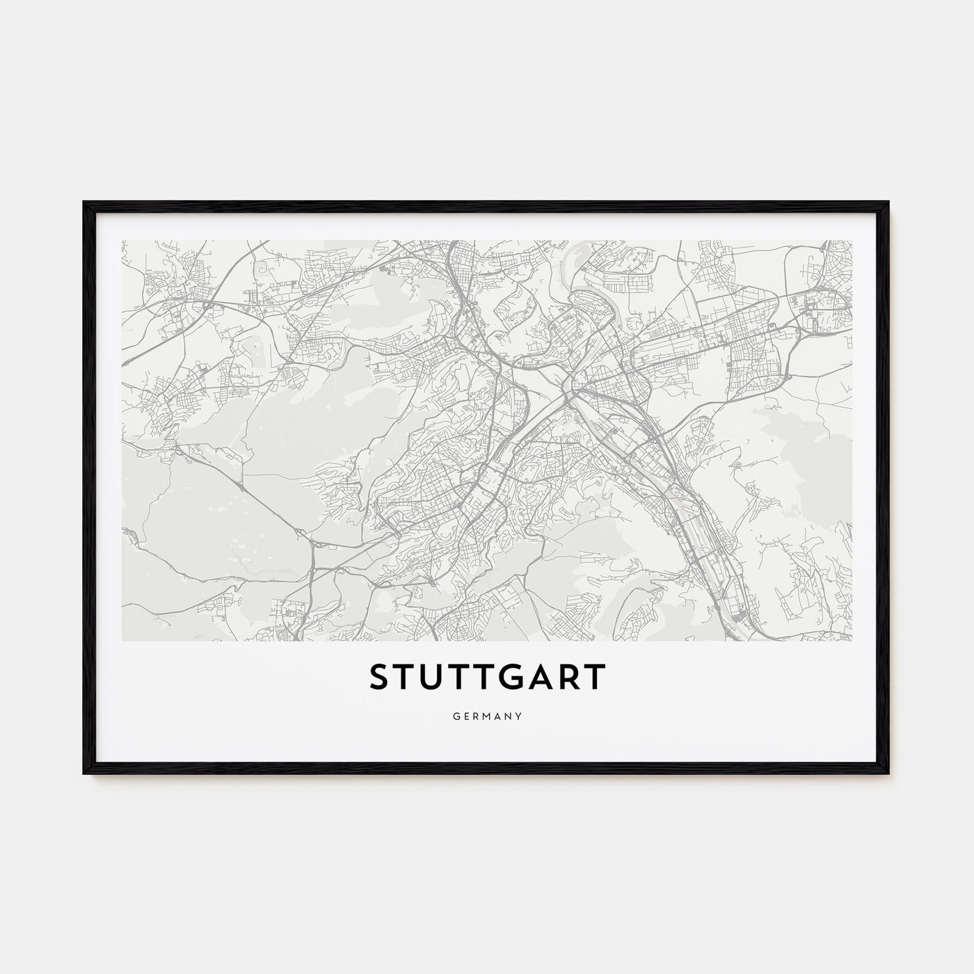 Stuttgart Map Landscape Poster