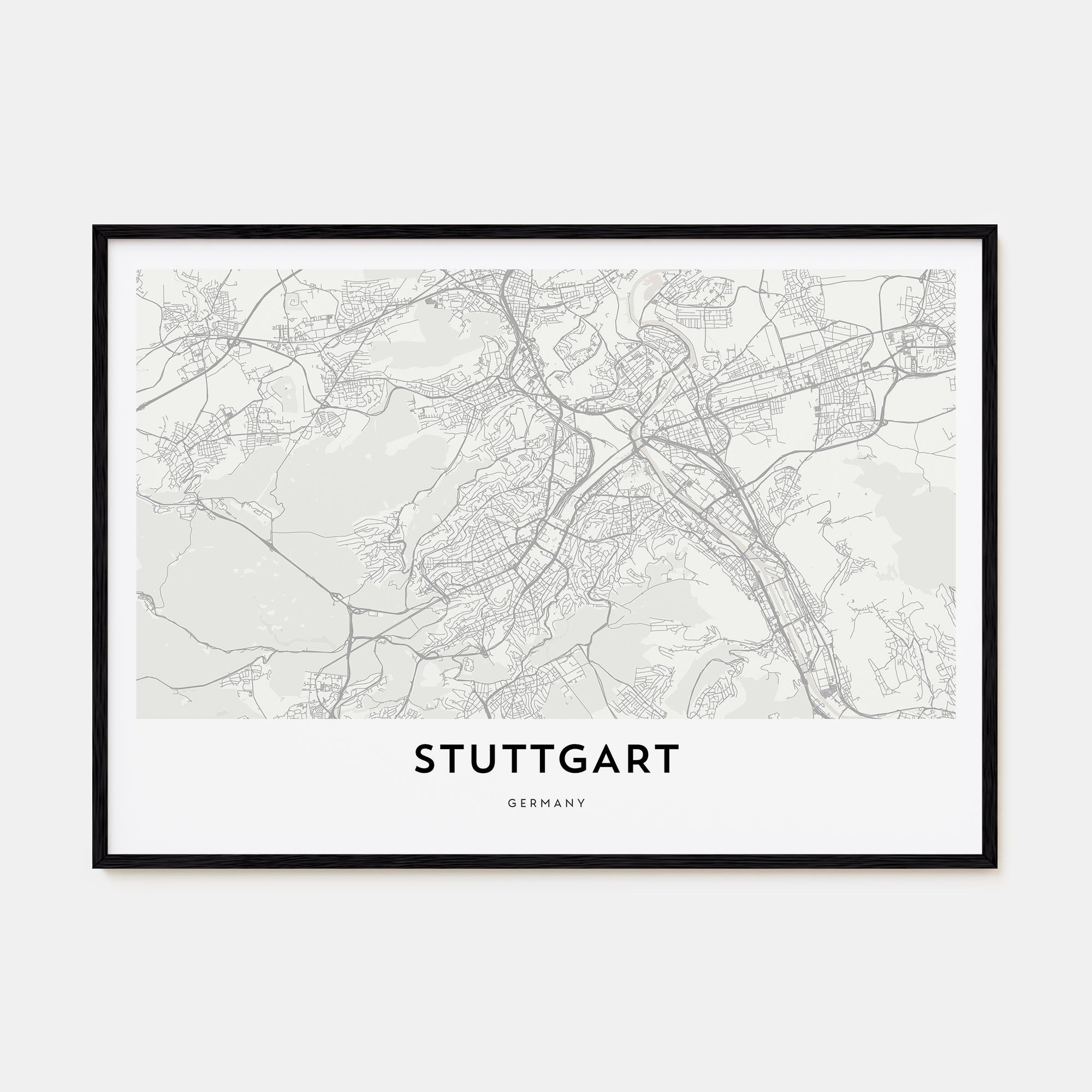 Stuttgart Map Landscape Poster