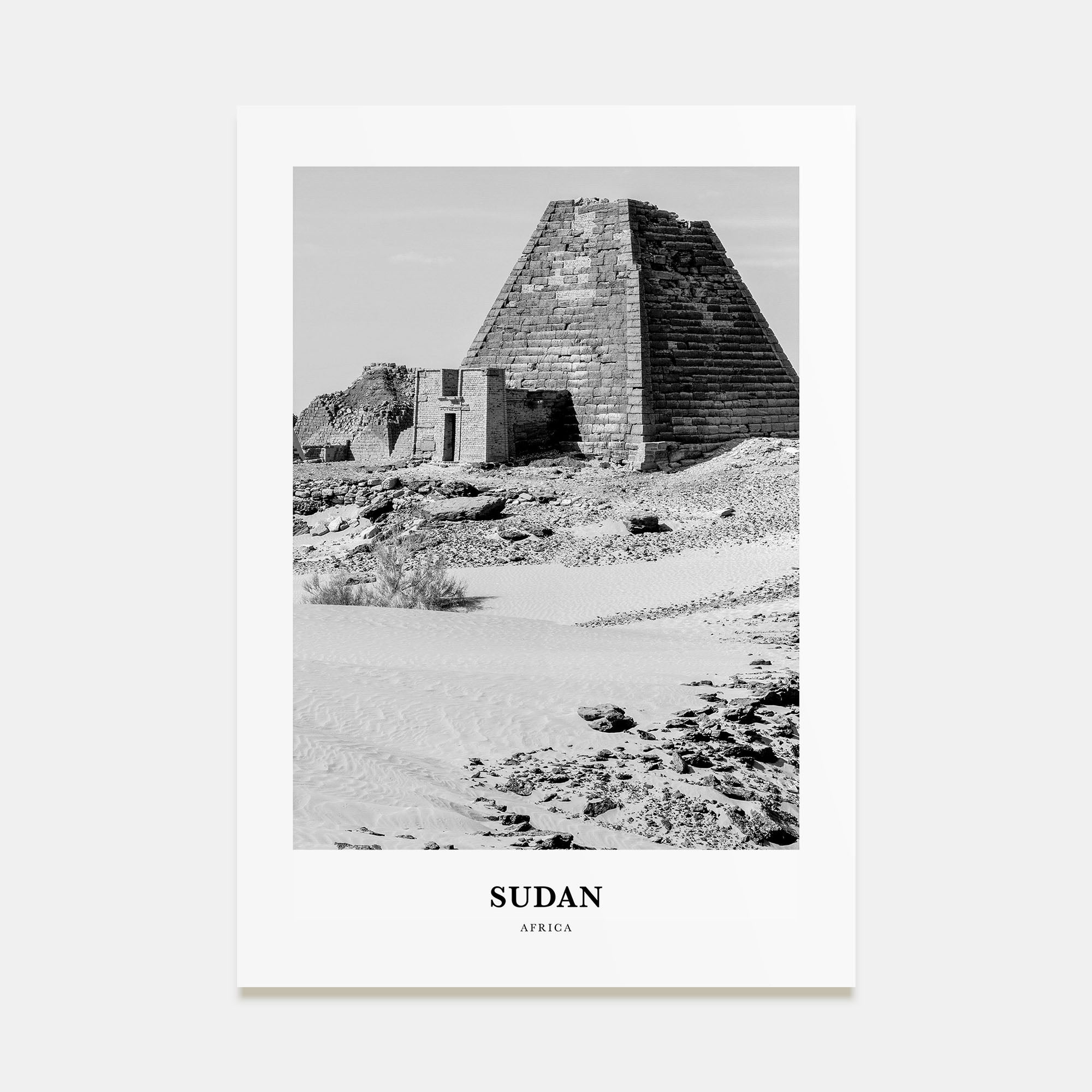 Sudan Portrait B&W Poster