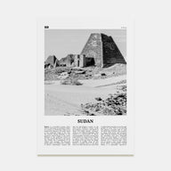 Sudan Travel B&W Poster