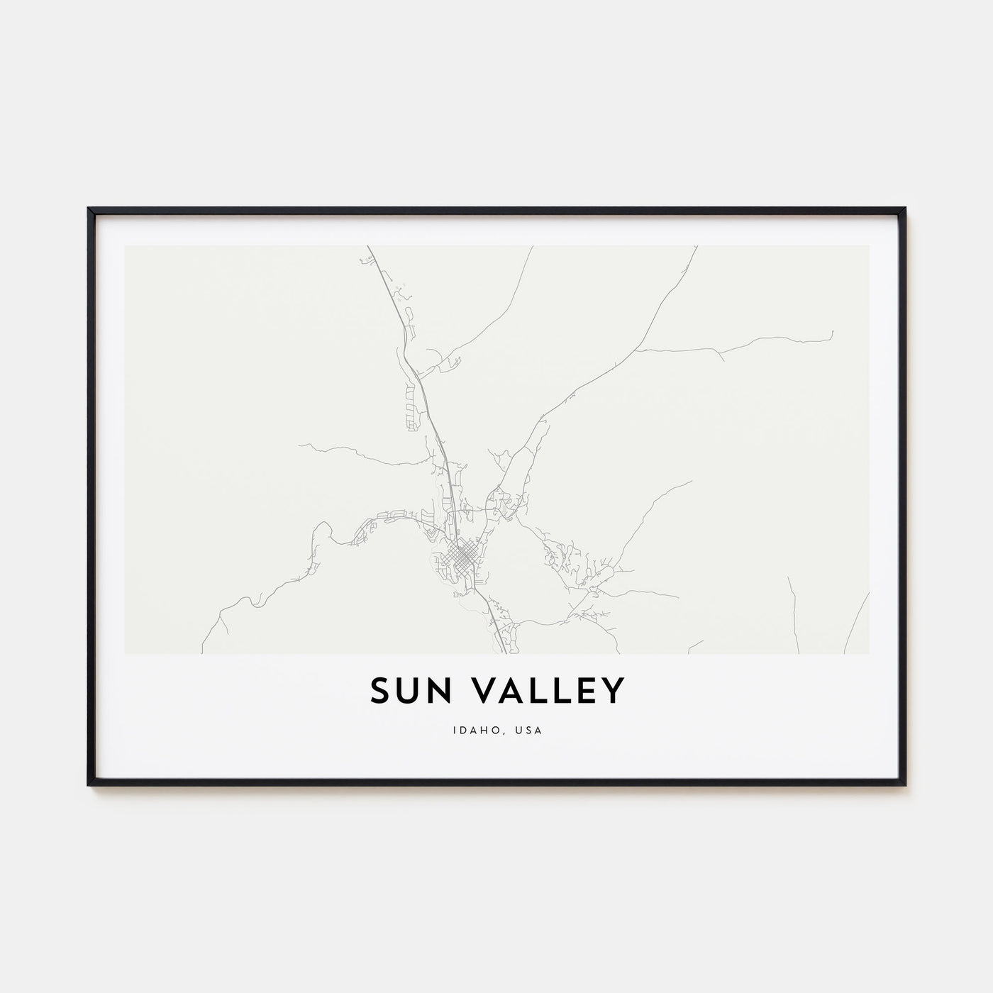 Sun Valley Map Landscape Poster