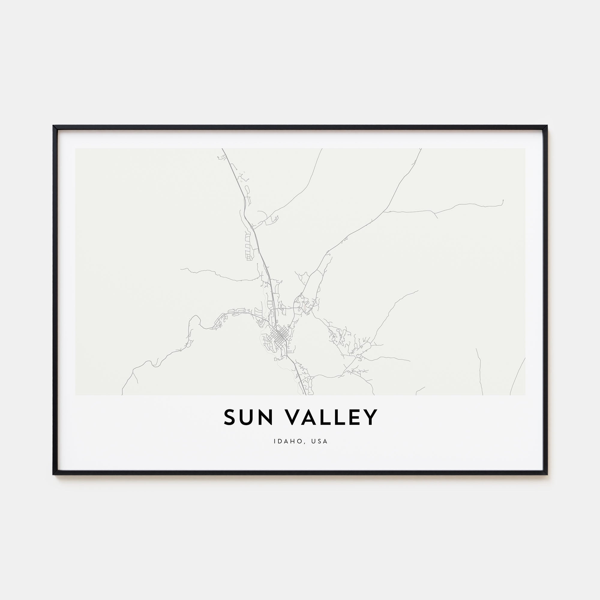 Sun Valley Map Landscape Poster