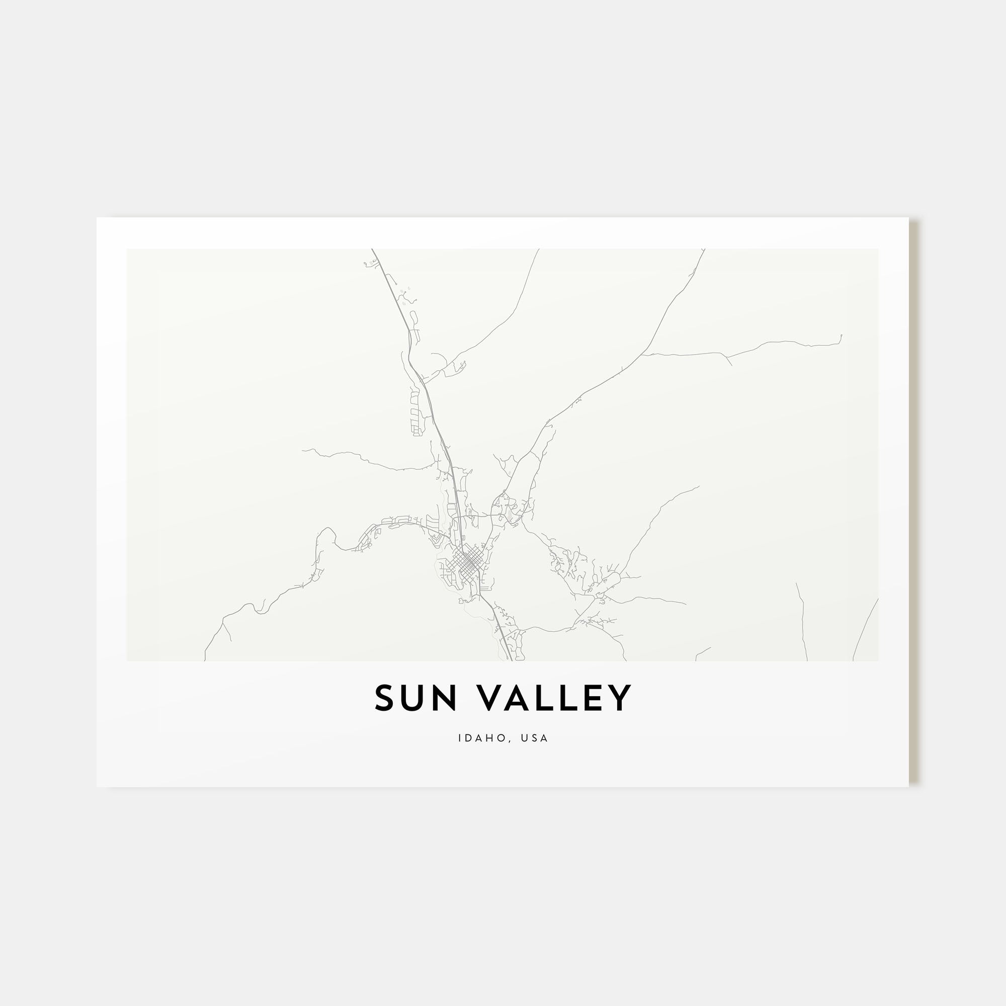 Sun Valley Map Landscape Poster
