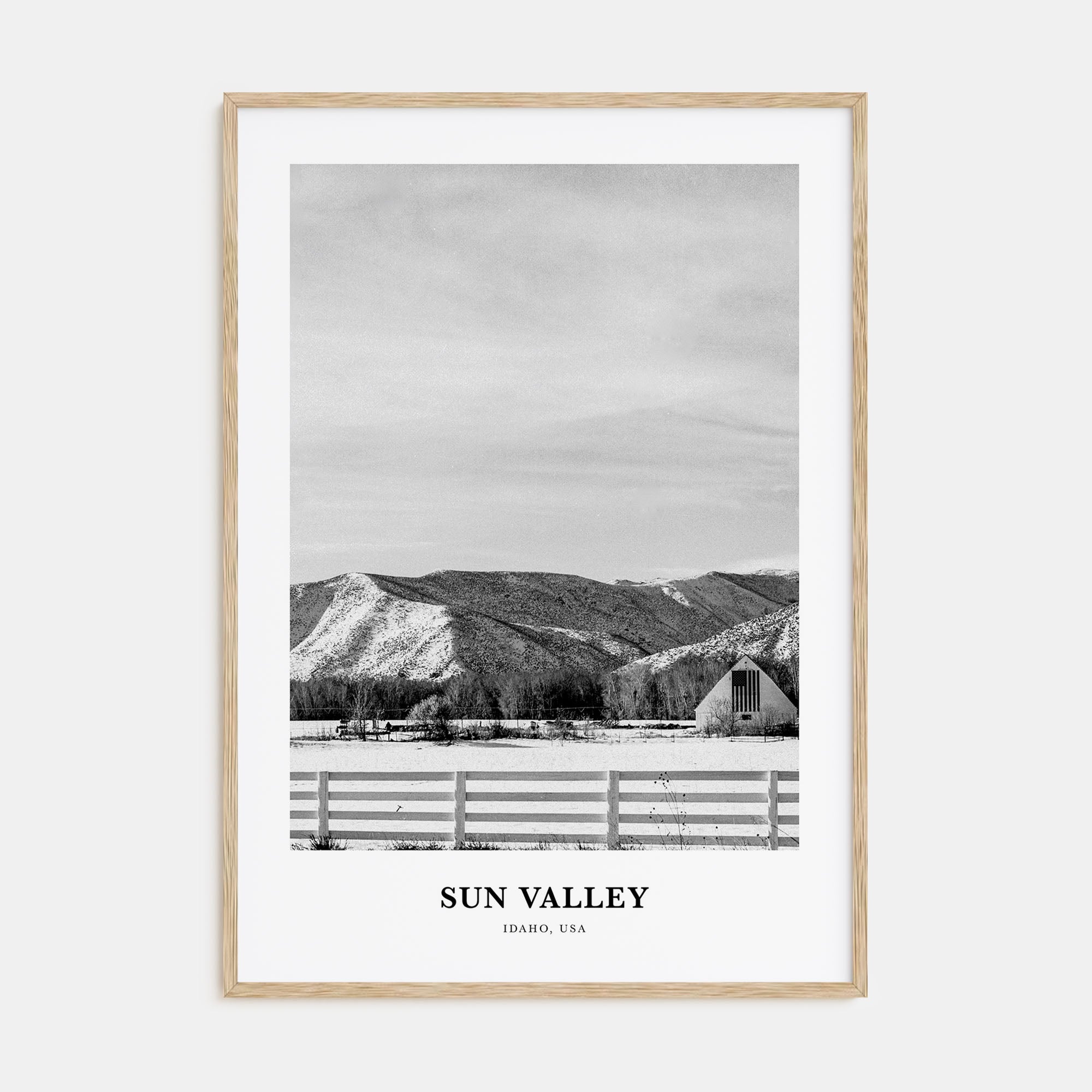 Sun Valley Portrait B&W Poster