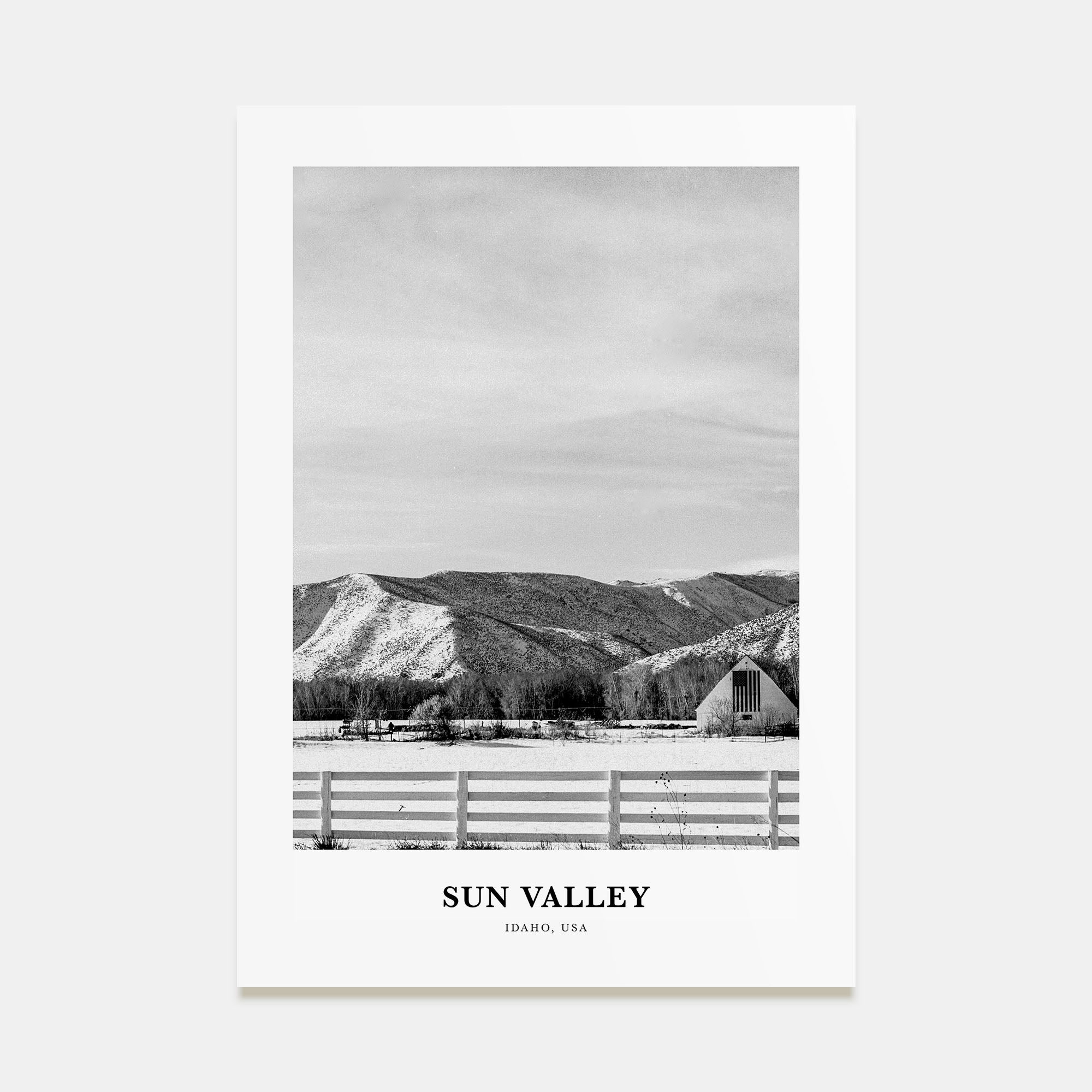 Sun Valley Portrait B&W Poster