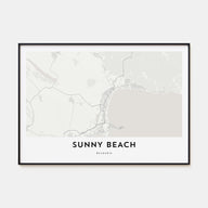Sunny Beach Map Landscape Poster