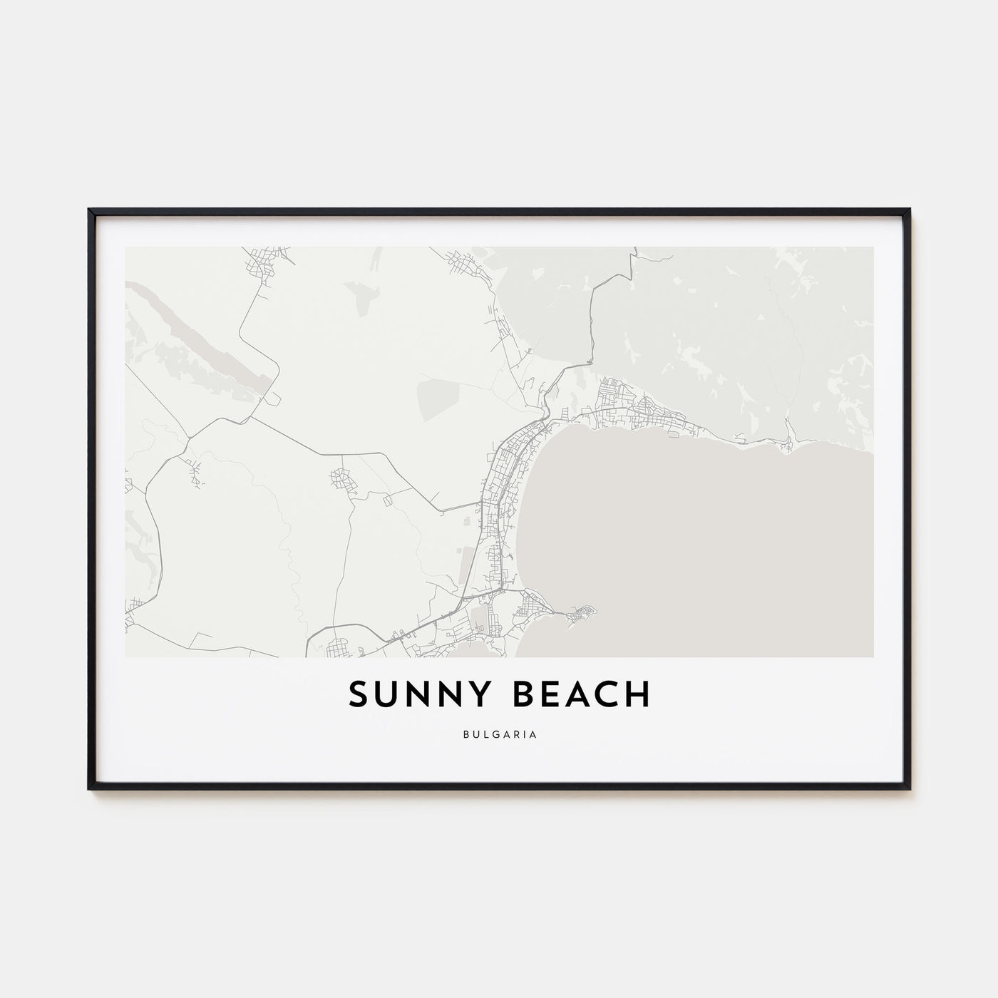 Sunny Beach Map Landscape Poster