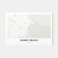 Sunny Beach Map Landscape Poster