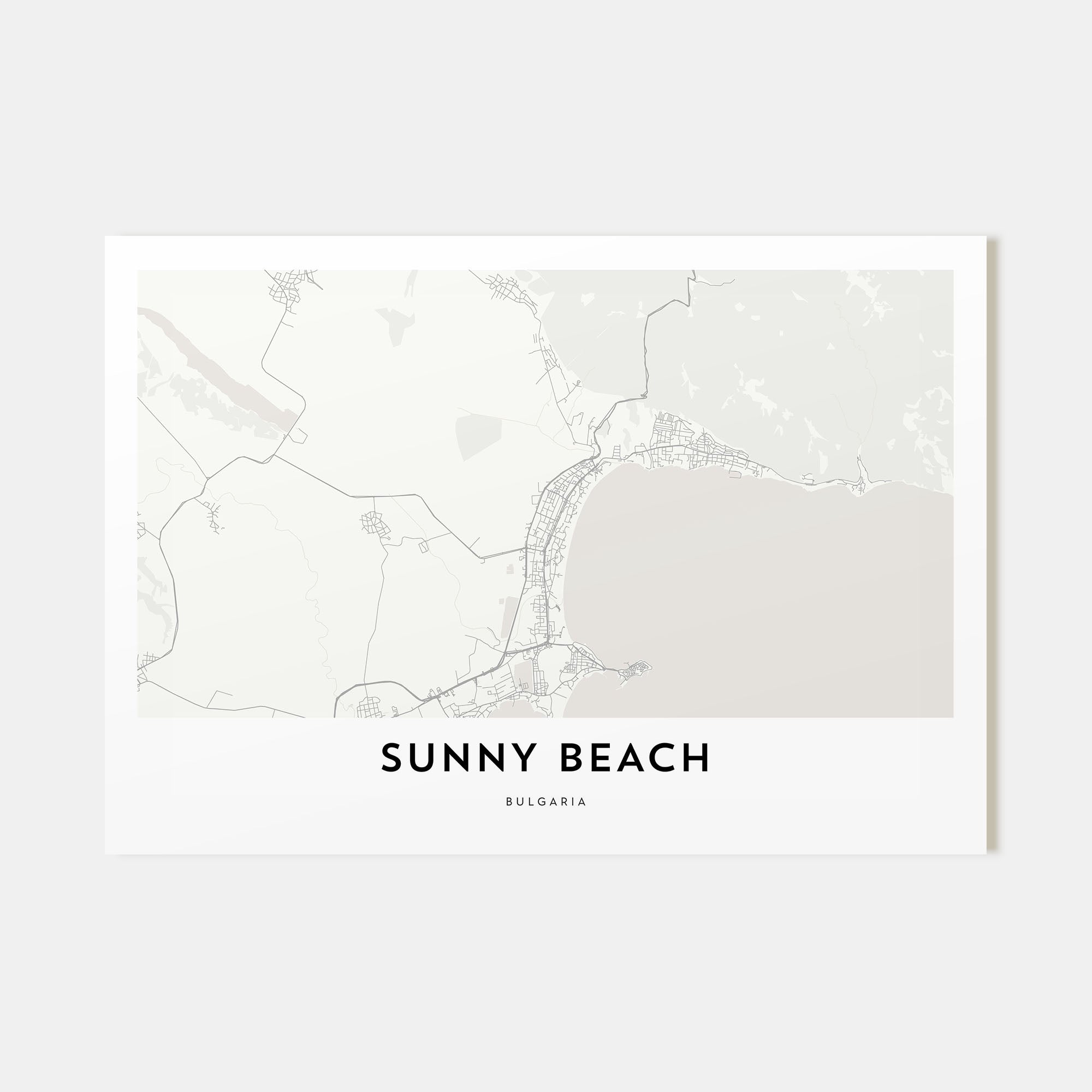 Sunny Beach Map Landscape Poster