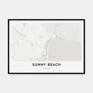 Sunny Beach Map Landscape Poster
