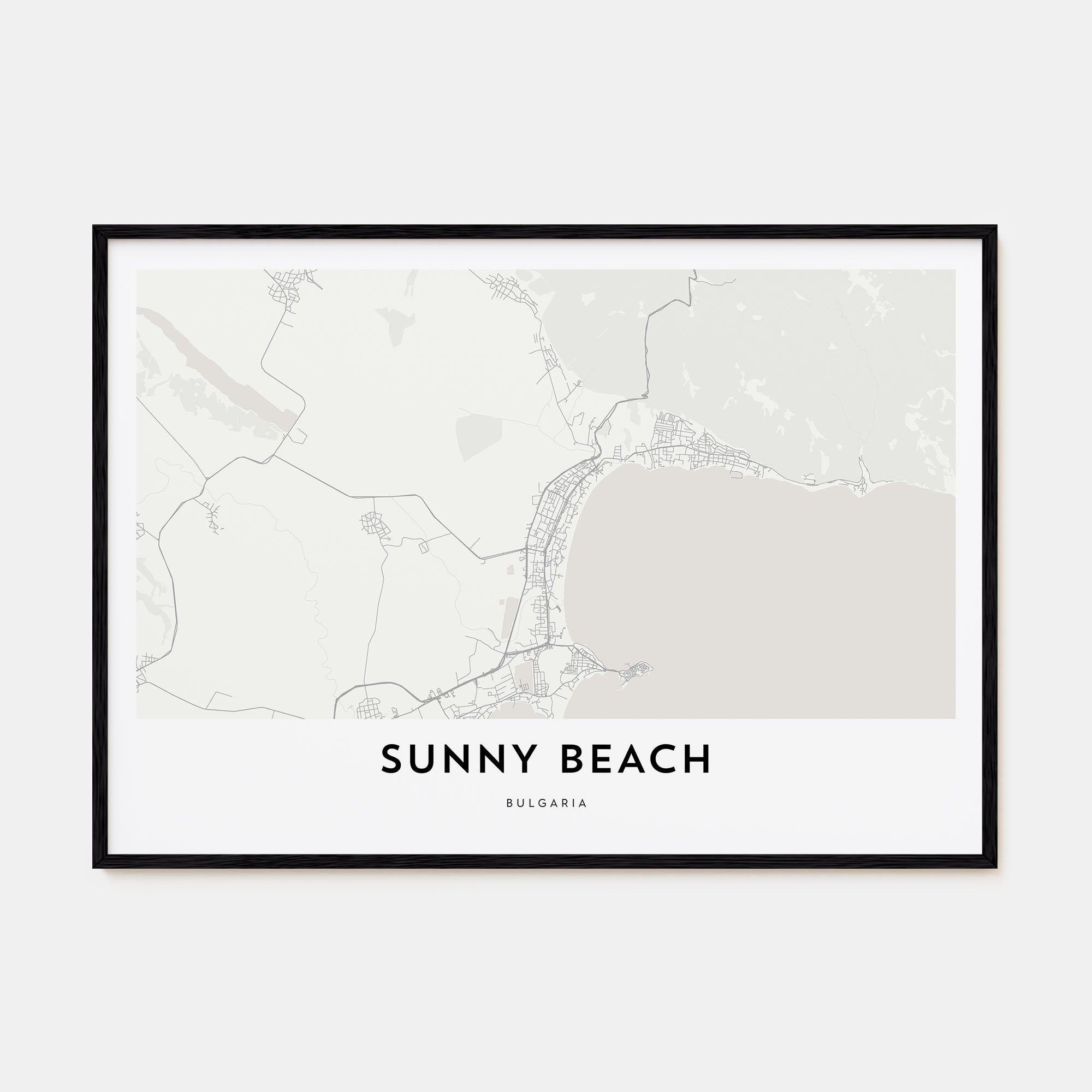 Sunny Beach Map Landscape Poster