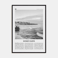 Sunset Cliffs Travel B&W Poster