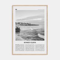 Sunset Cliffs Travel B&W Poster
