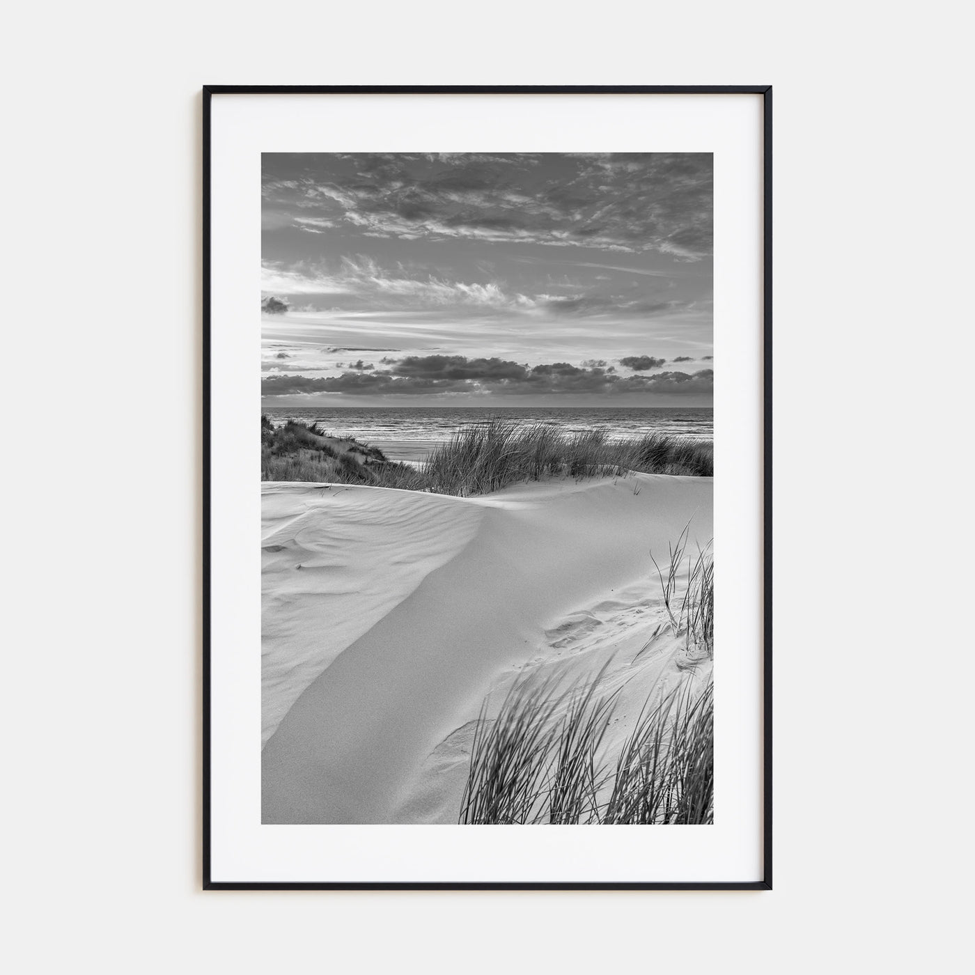 Sunset Coast Photo B&W Poster