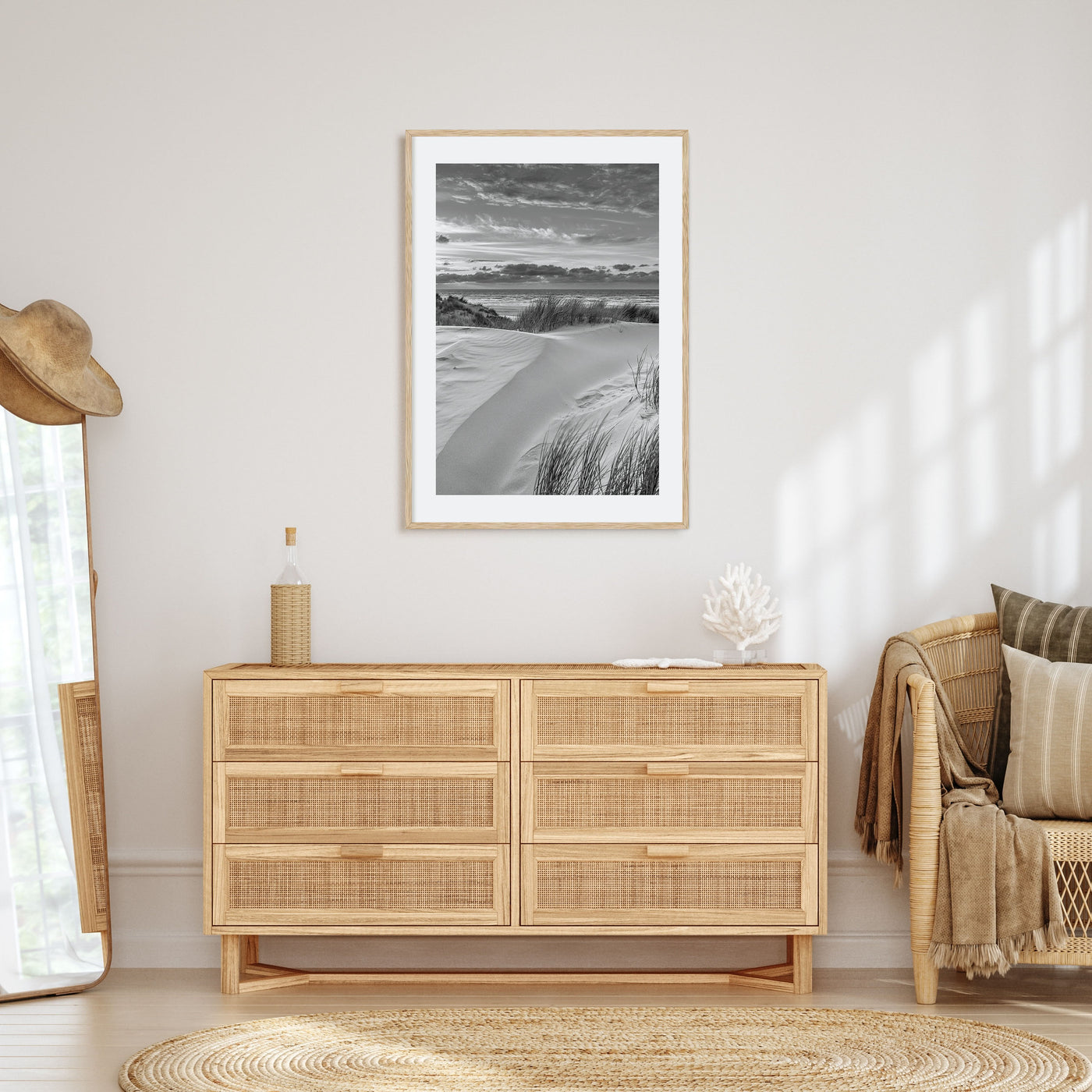 Sunset Coast Photo B&W Poster