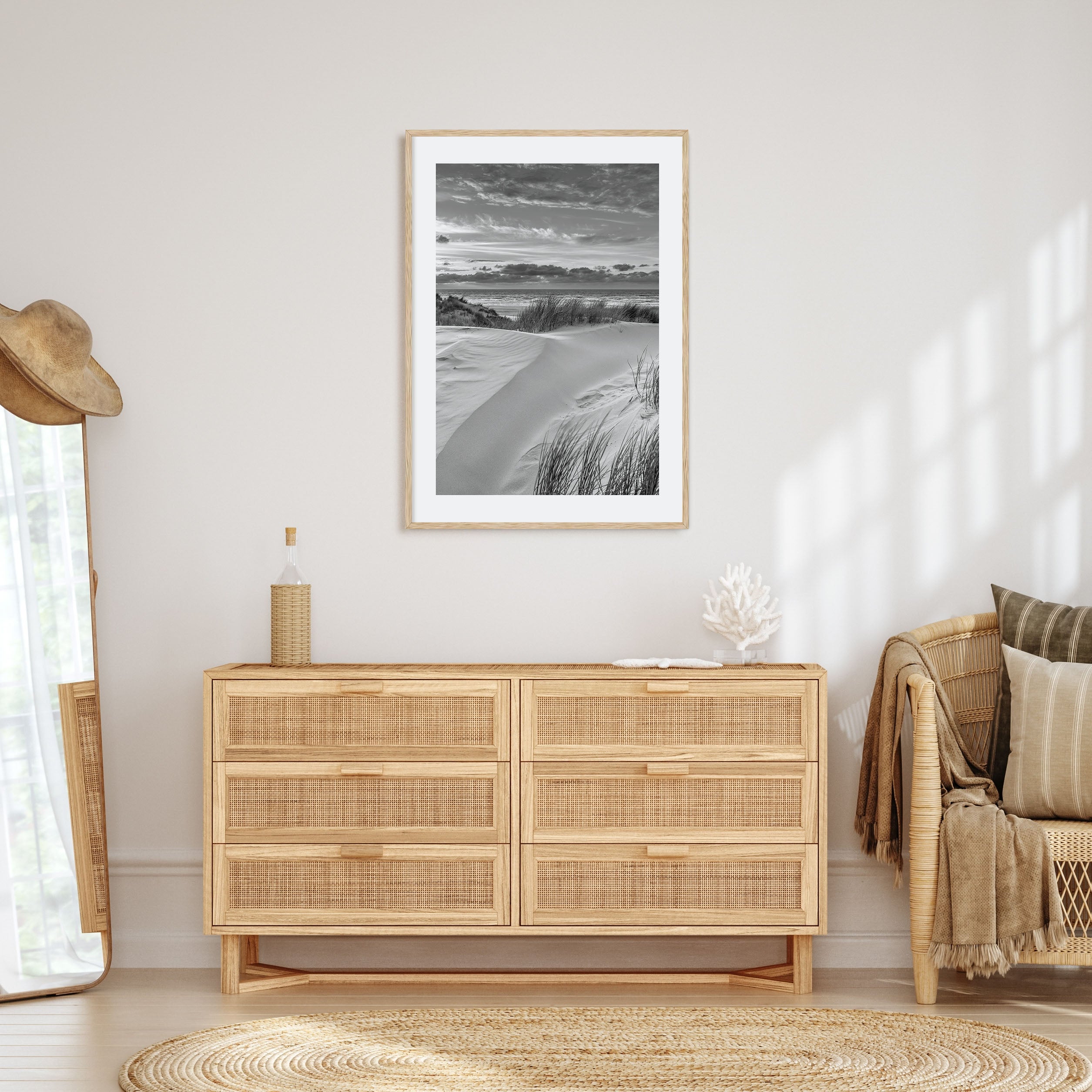 Sunset Coast Photo B&W Poster