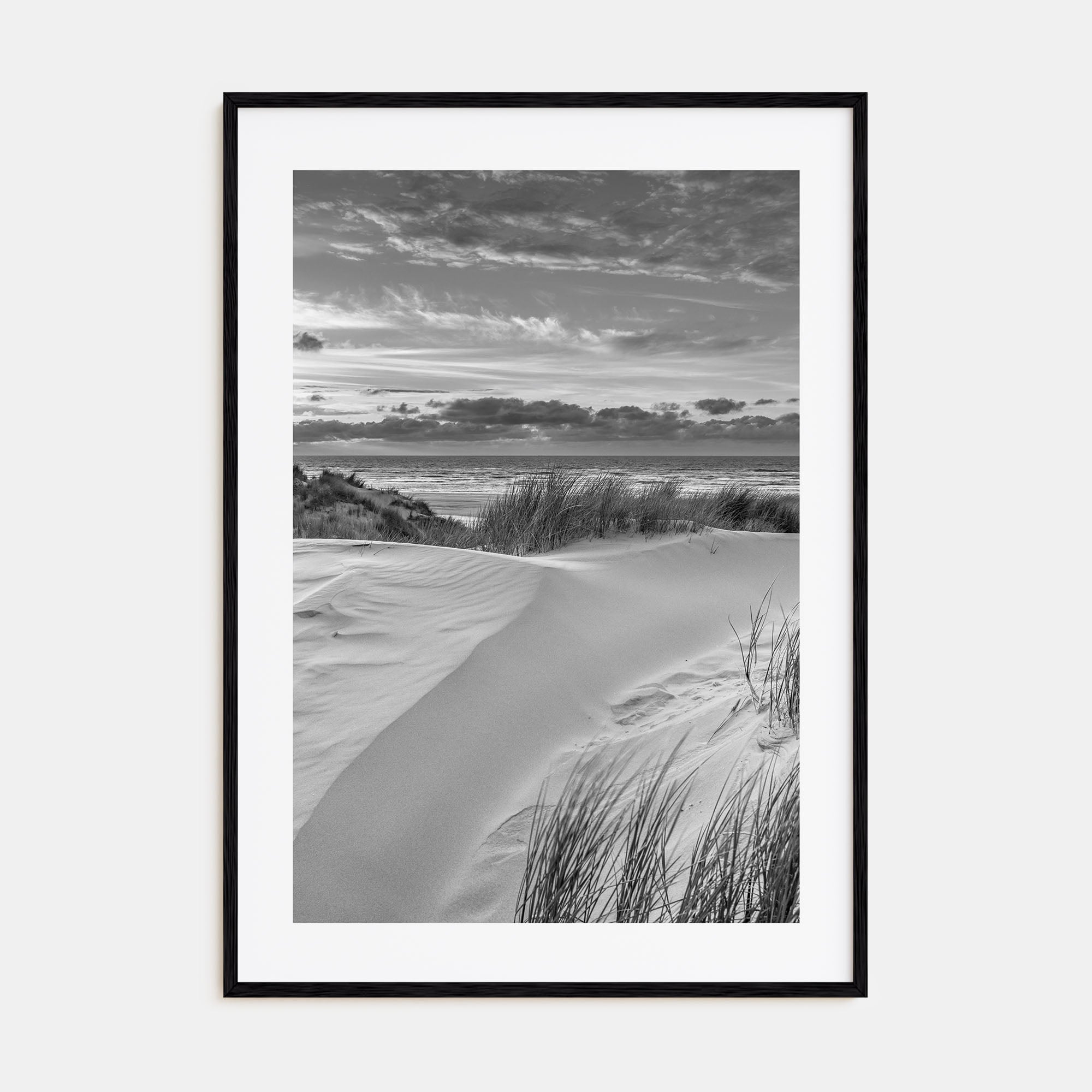 Sunset Coast Photo B&W Poster