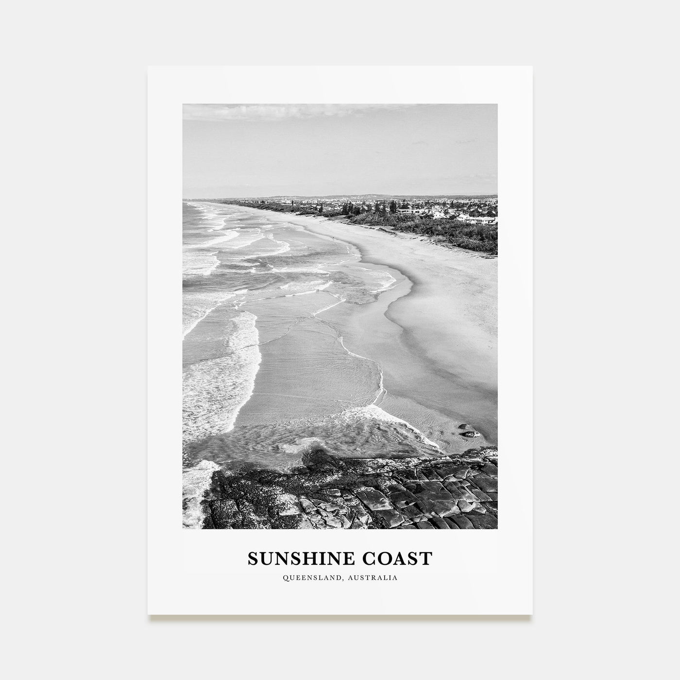Sunshine Coast Portrait B&W Poster