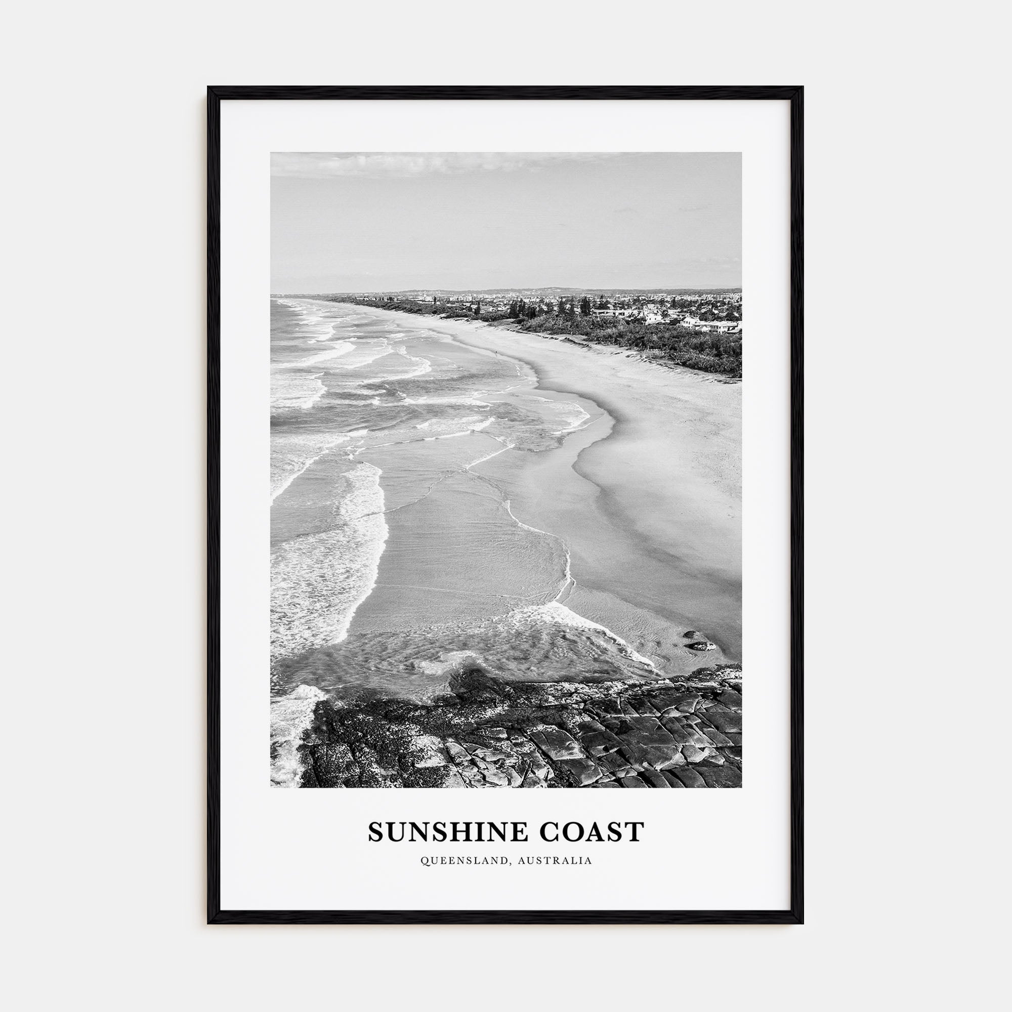 Sunshine Coast Portrait B&W Poster