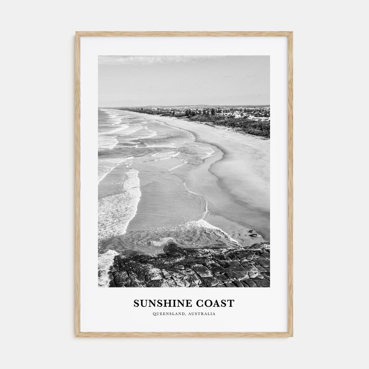 Sunshine Coast Portrait B&W Poster