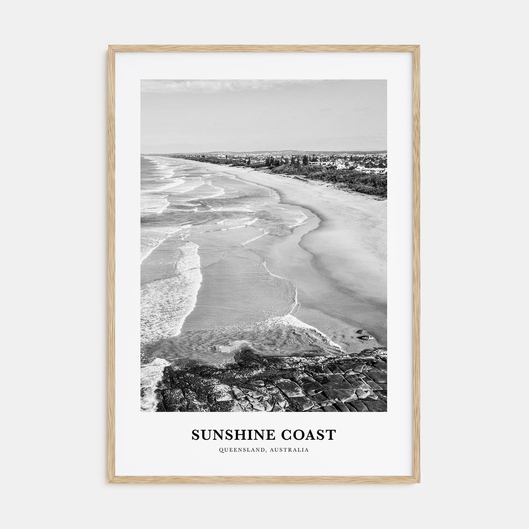 Sunshine Coast Portrait B&W Poster