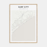 Surf City Map Portrait Poster