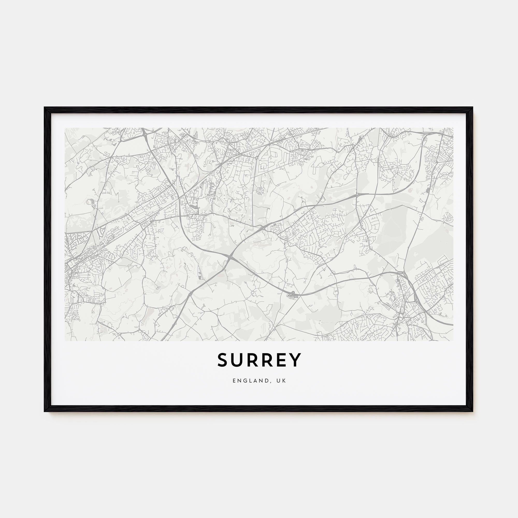 Surrey Map Landscape Poster
