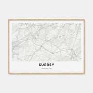 Surrey Map Landscape Poster
