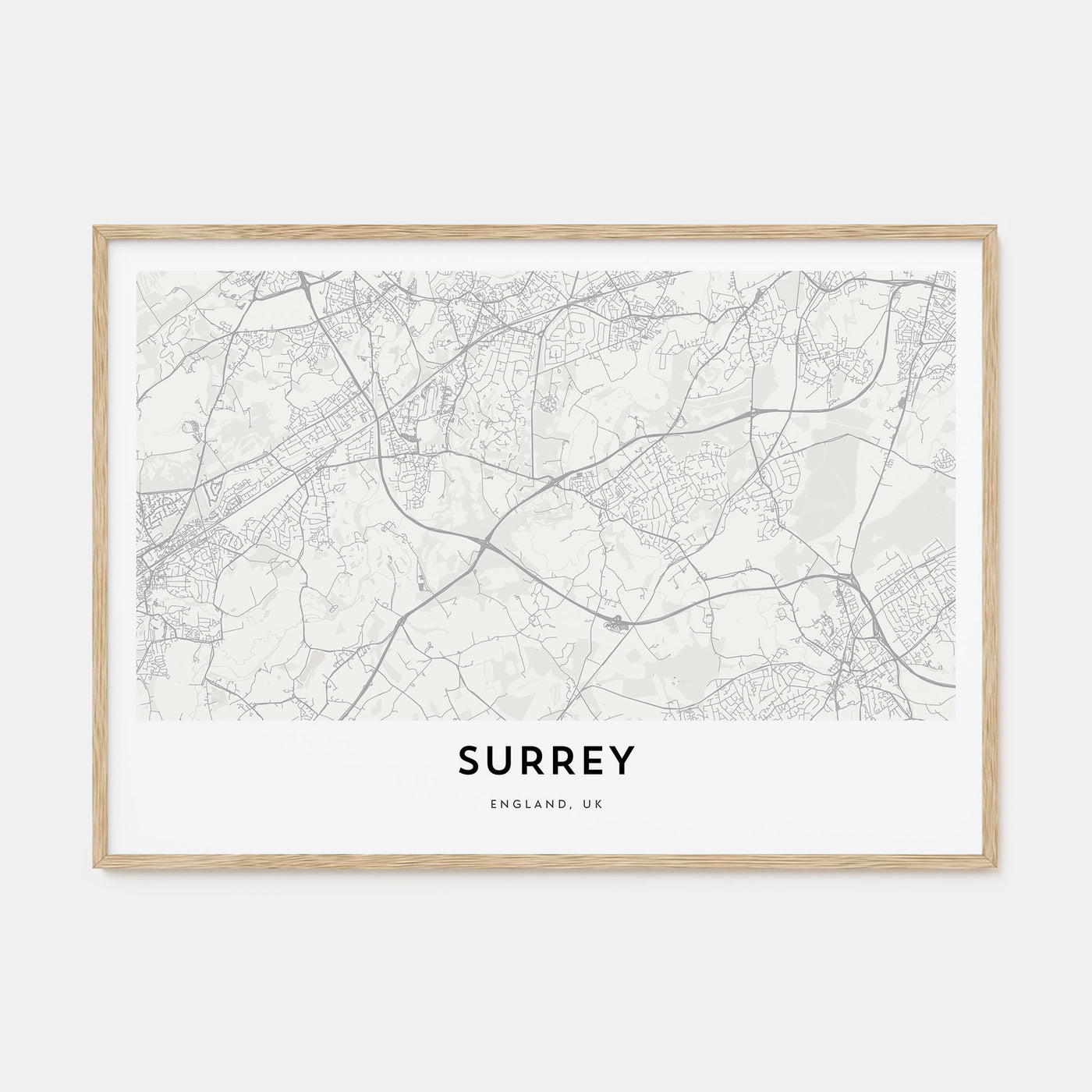 Surrey Map Landscape Poster