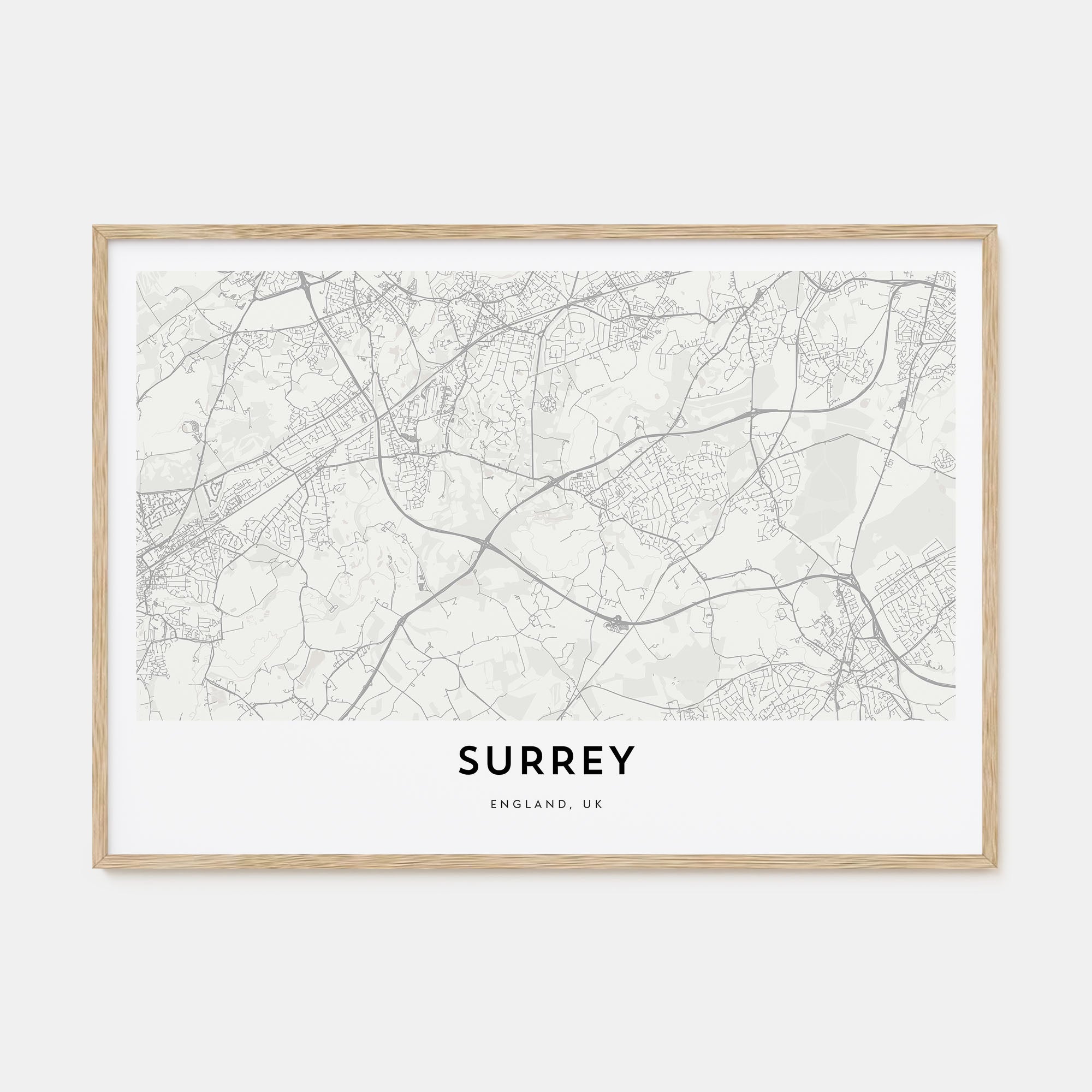Surrey Map Landscape Poster