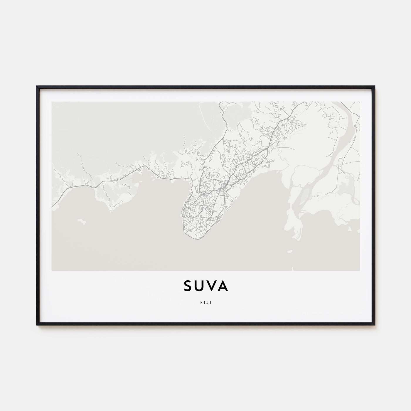 Suva Map Landscape Poster