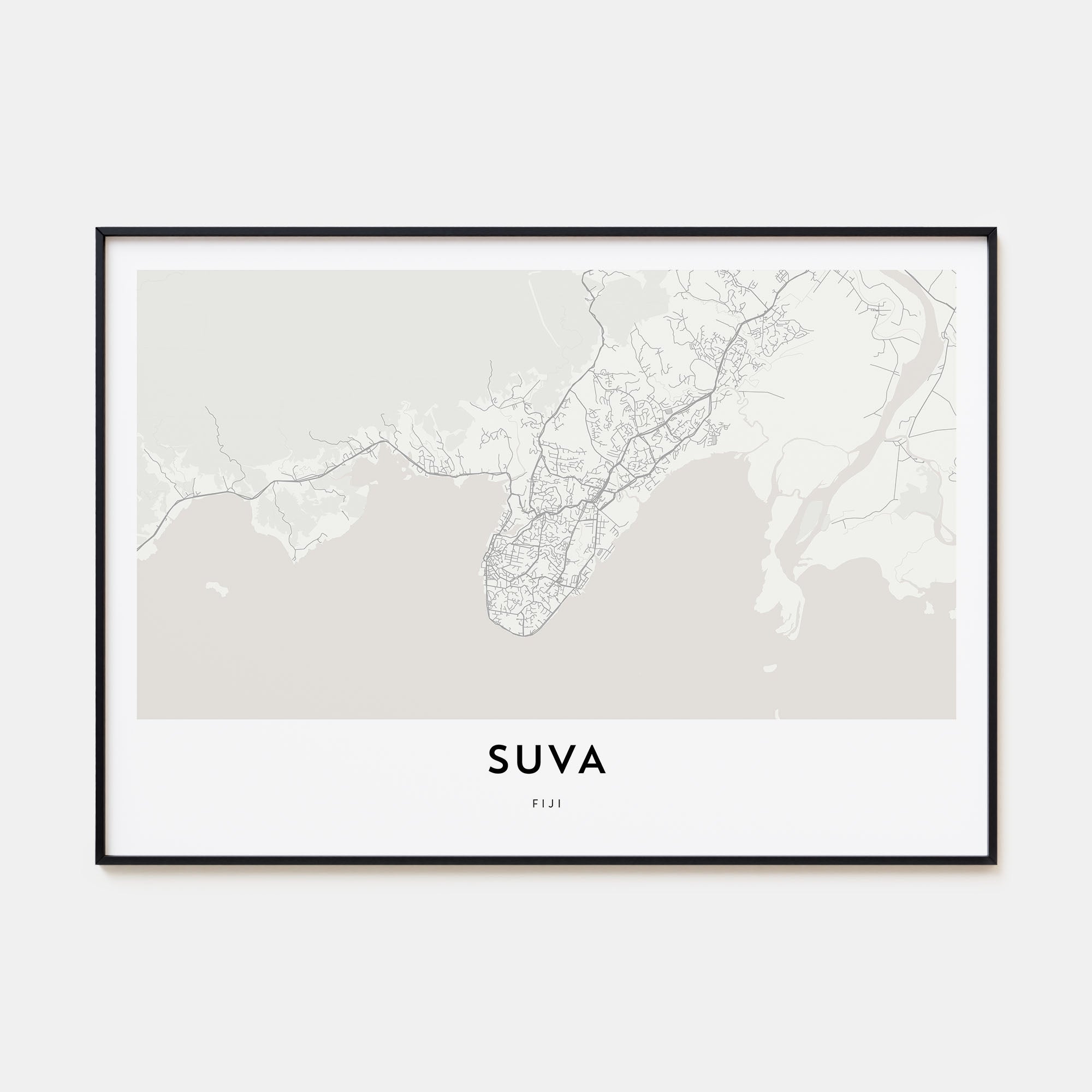 Suva Map Landscape Poster