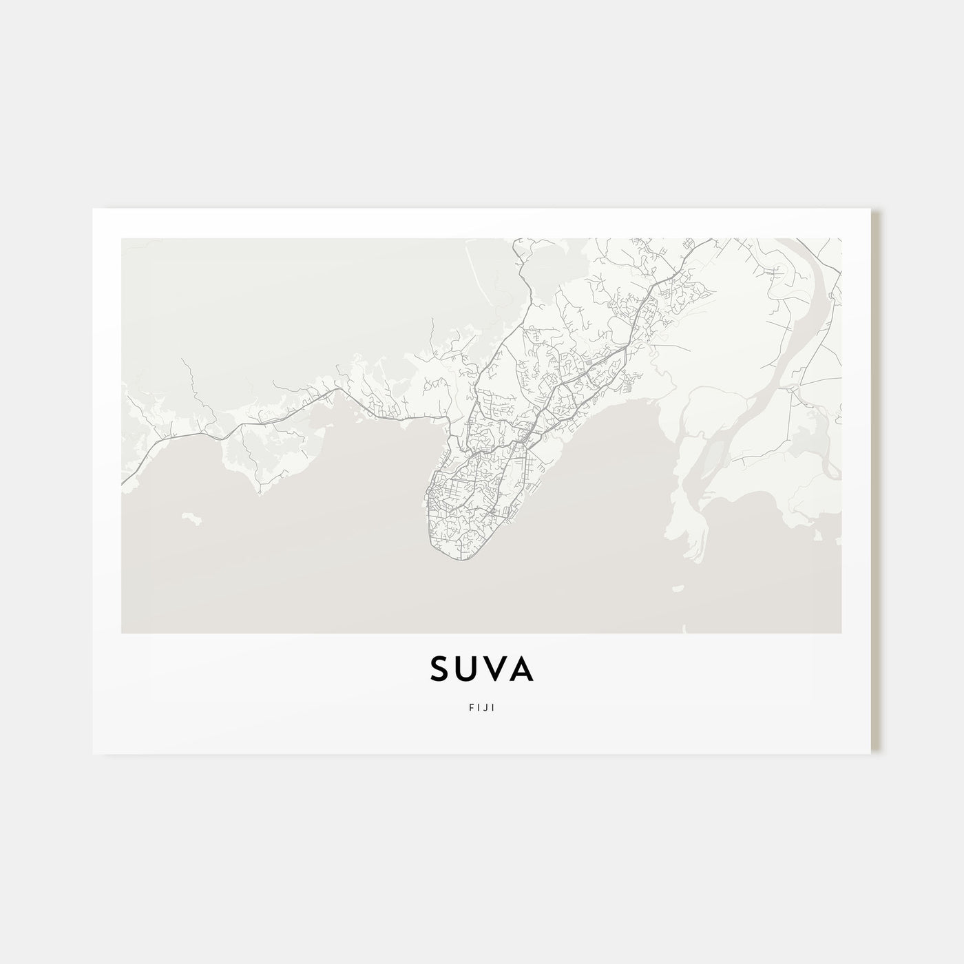 Suva Map Landscape Poster