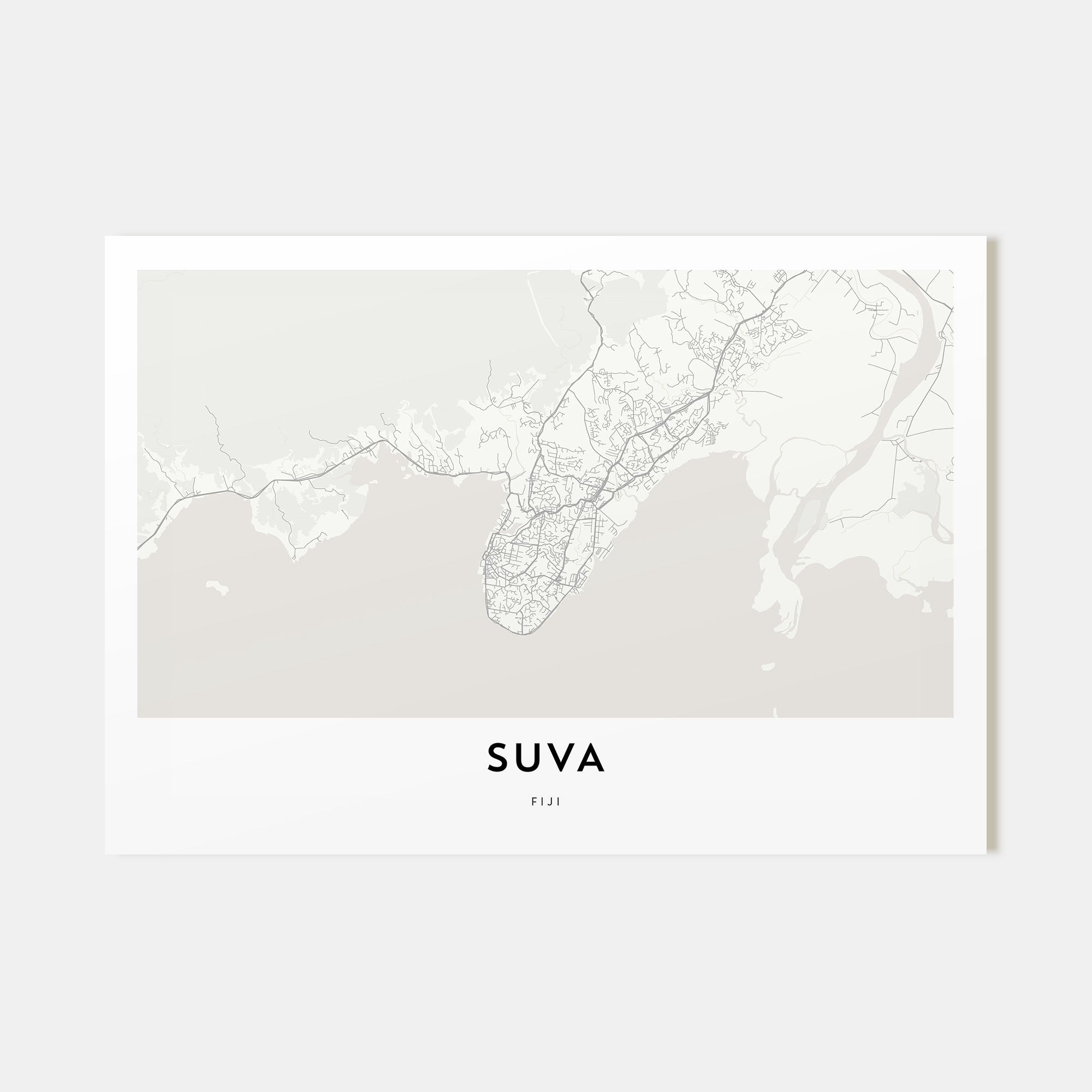 Suva Map Landscape Poster
