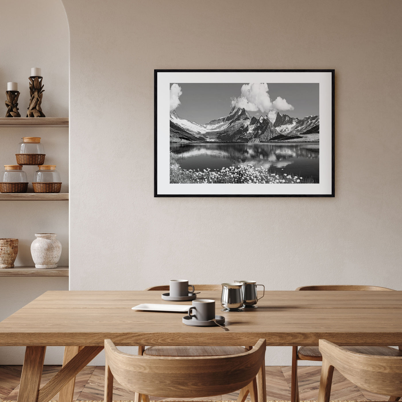 Switzerland Landscape B&W Poster