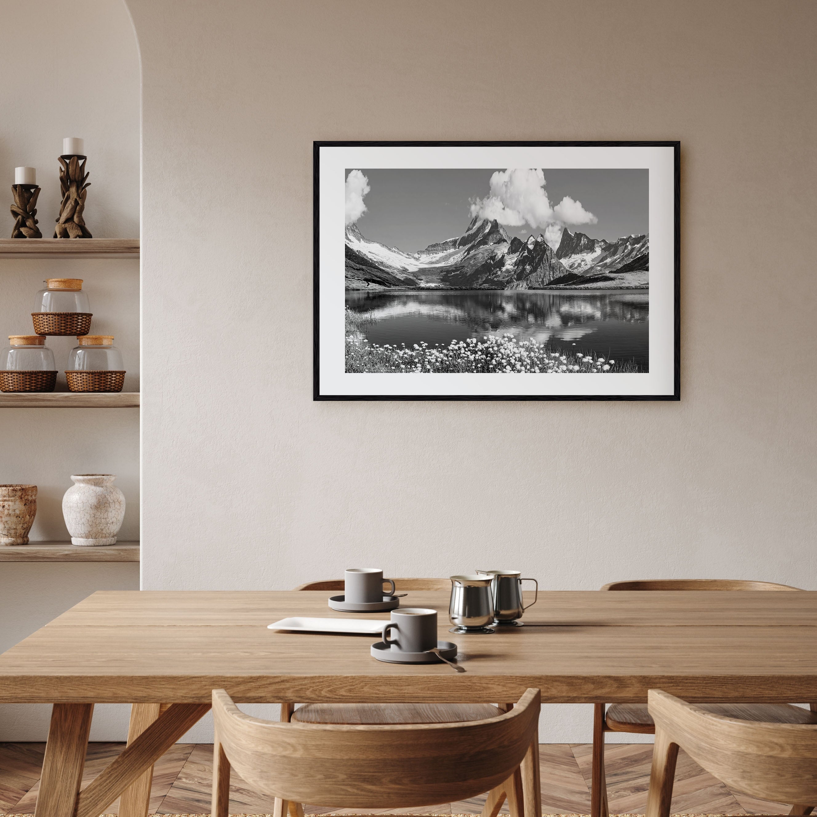 Switzerland Landscape B&W Poster