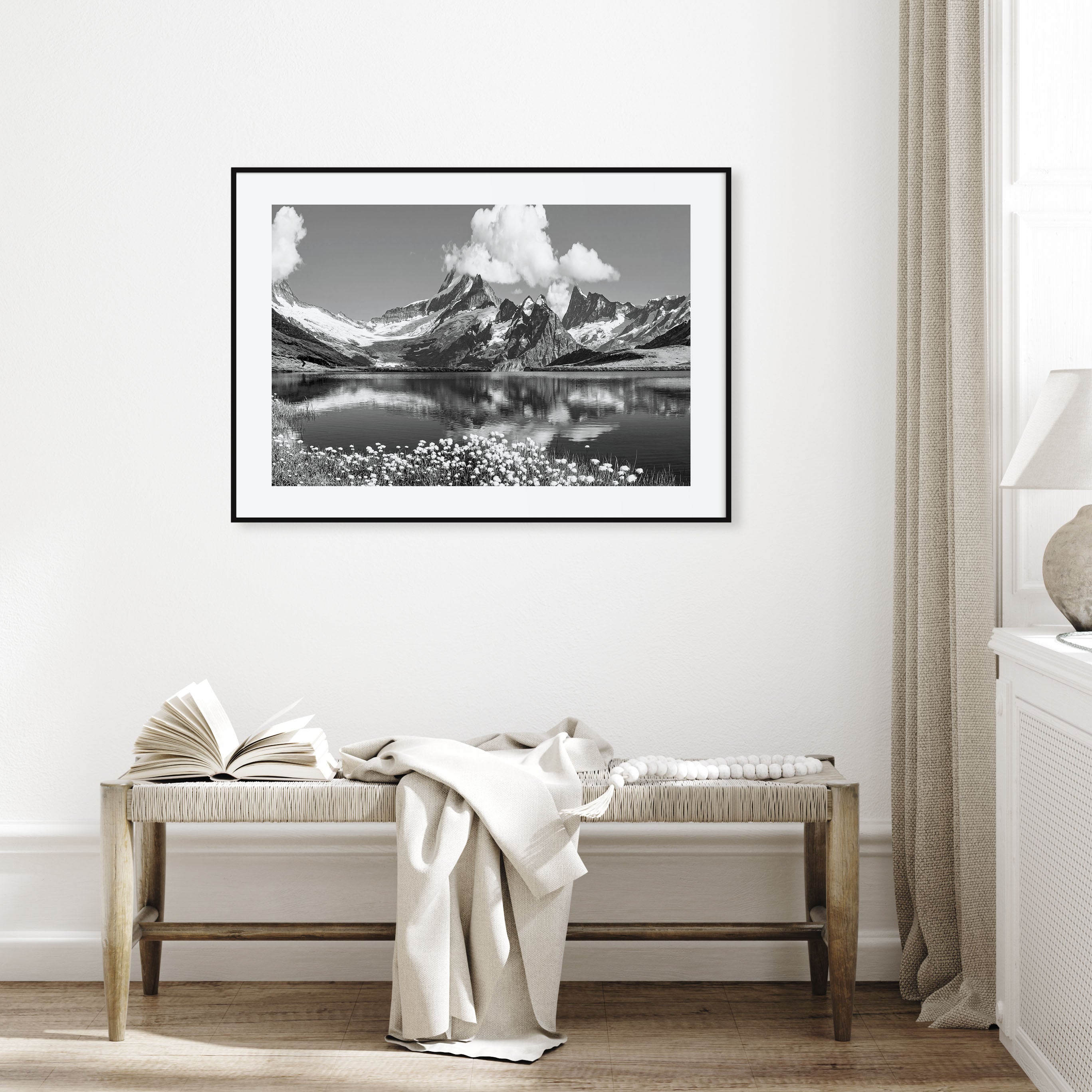 Switzerland Landscape B&W Poster