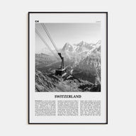Switzerland Travel B&W Poster
