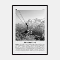 Switzerland Travel B&W Poster